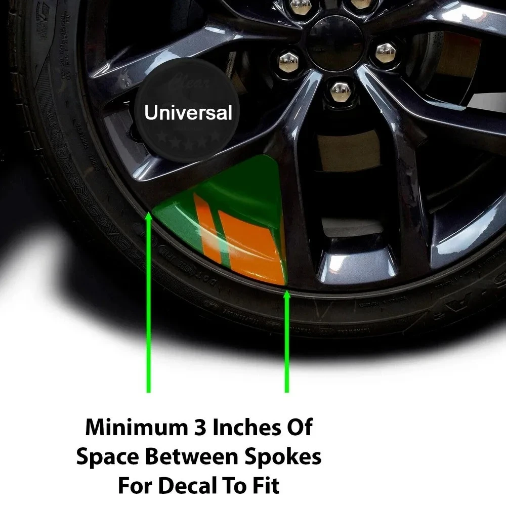 6 個の車のステッカー反射車ホイールリムビニール警告ステッカーハッシュマークストライプレーシングホイールハブデカールサイズ 16 "-21"