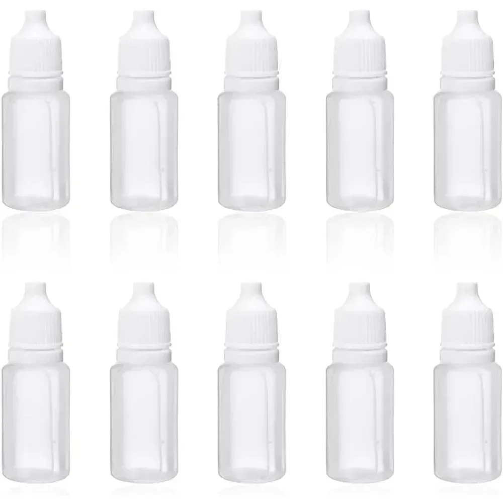 10 pçs 3ml/5ml/10ml/15ml/20ml/30ml/50ml olhos líquido conta-gotas garrafas recarregáveis vazio plástico squeezable pintura diy recipientes