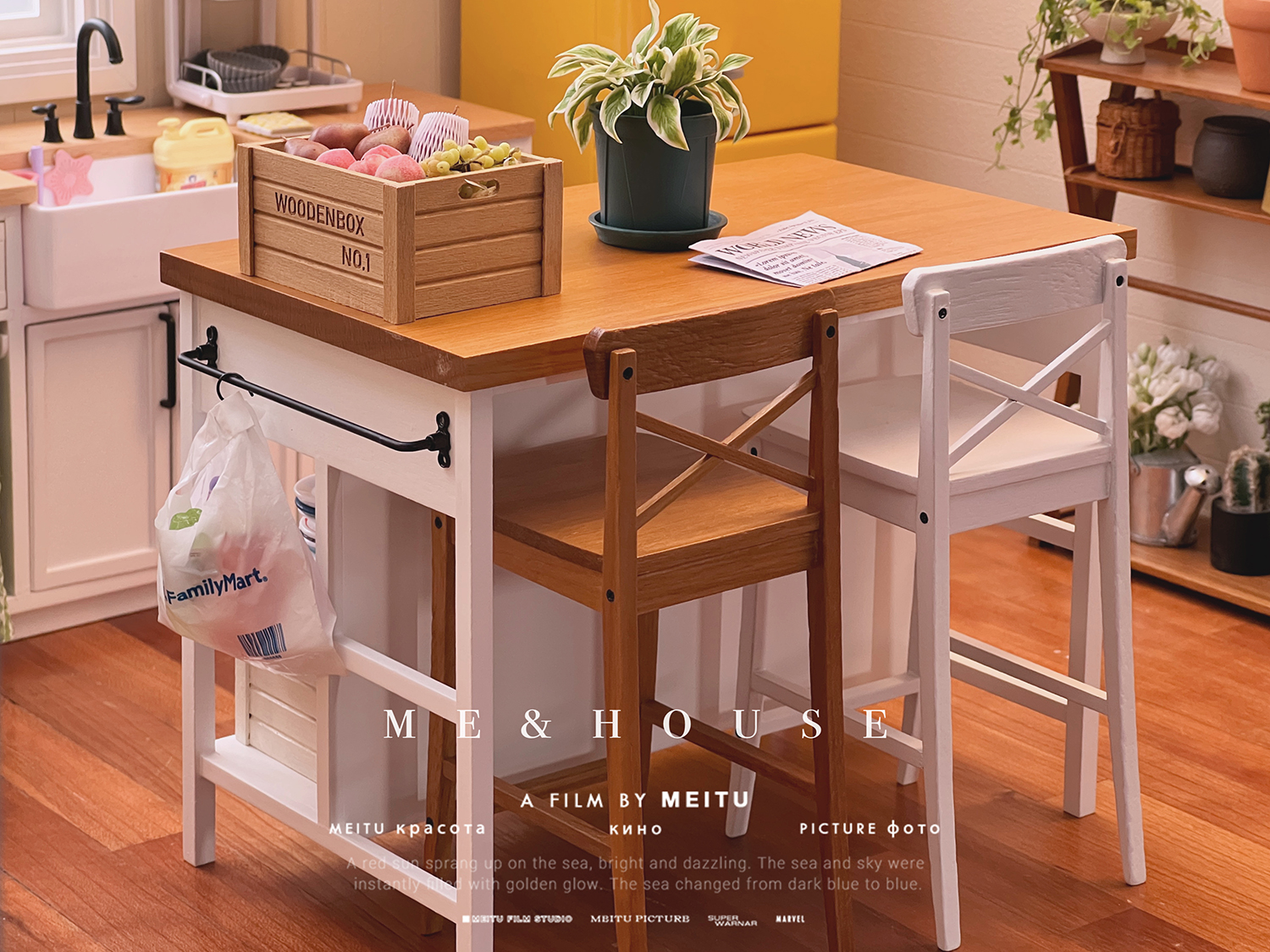 Năm 1/6 Nhà Búp Bê Mô Hình Nội Thất Mini Mẫu Bàn Bếp Treo Cần