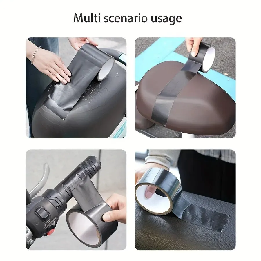 Il nastro adesivo a base di tessuto nero viene utilizzato per la riparazione di cuscini, sedili in pelle, divani, riparazione per perdite, nastro di riparazione resistente all'usura in pelle