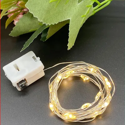 Con batteria LED String Lights Rame Argento Filo Ghirlanda Luce Lucine Decorazione festa per Natale Matrimonio 1/2/3METRO
