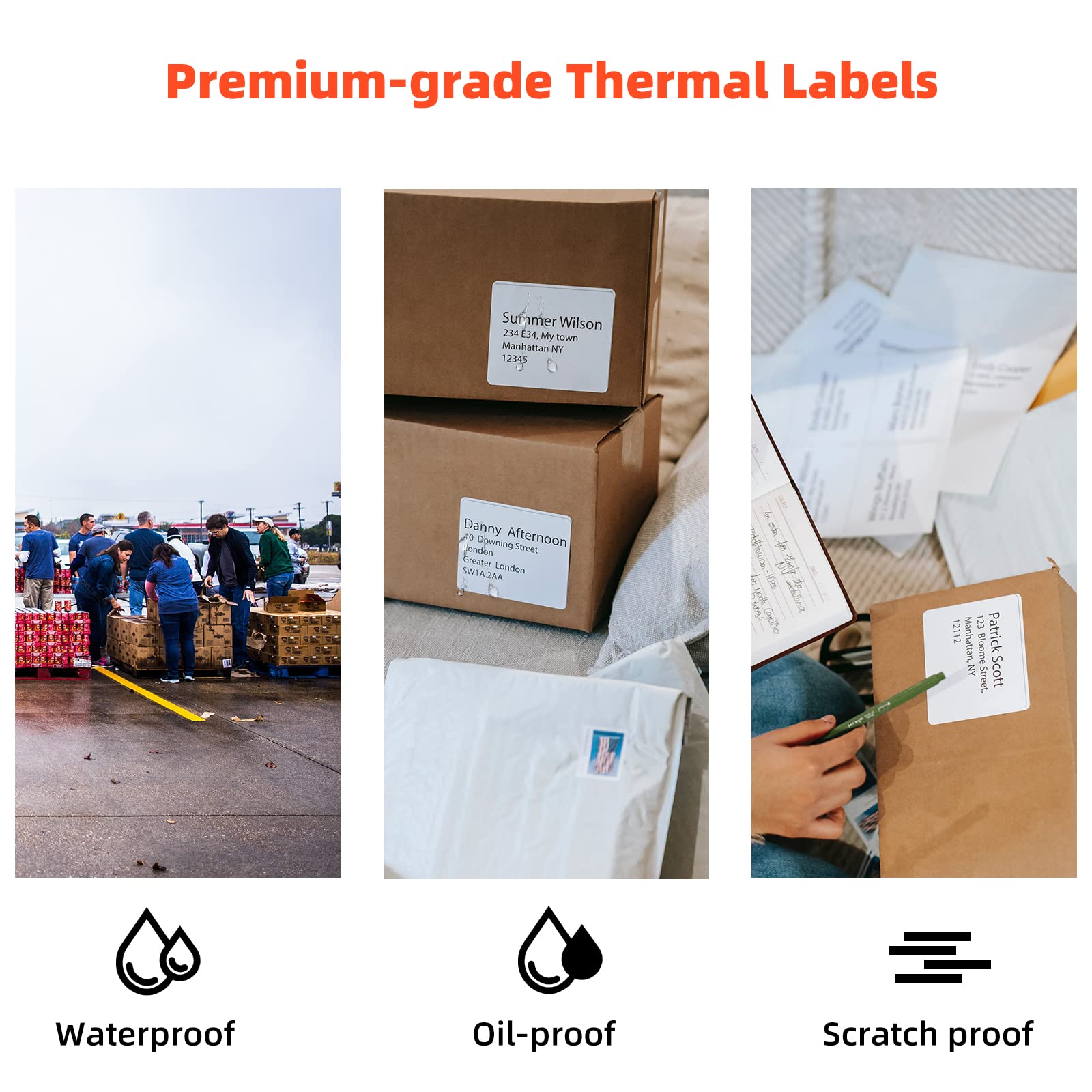 100/500 hojas Phomemo etiqueta adhesiva térmica 100x150mm etiquetas de envío para franqueo código de barras Compatible con impresora PM241 PM246S