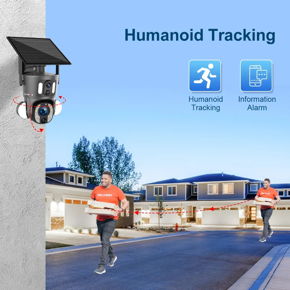 LS VISION 8MP 20X Zoom óptico pantalla Dual 4G Sim cámara Solar 4K WiFi PTZ doble PIR detección humanoide seguimiento automático cámara CCTV