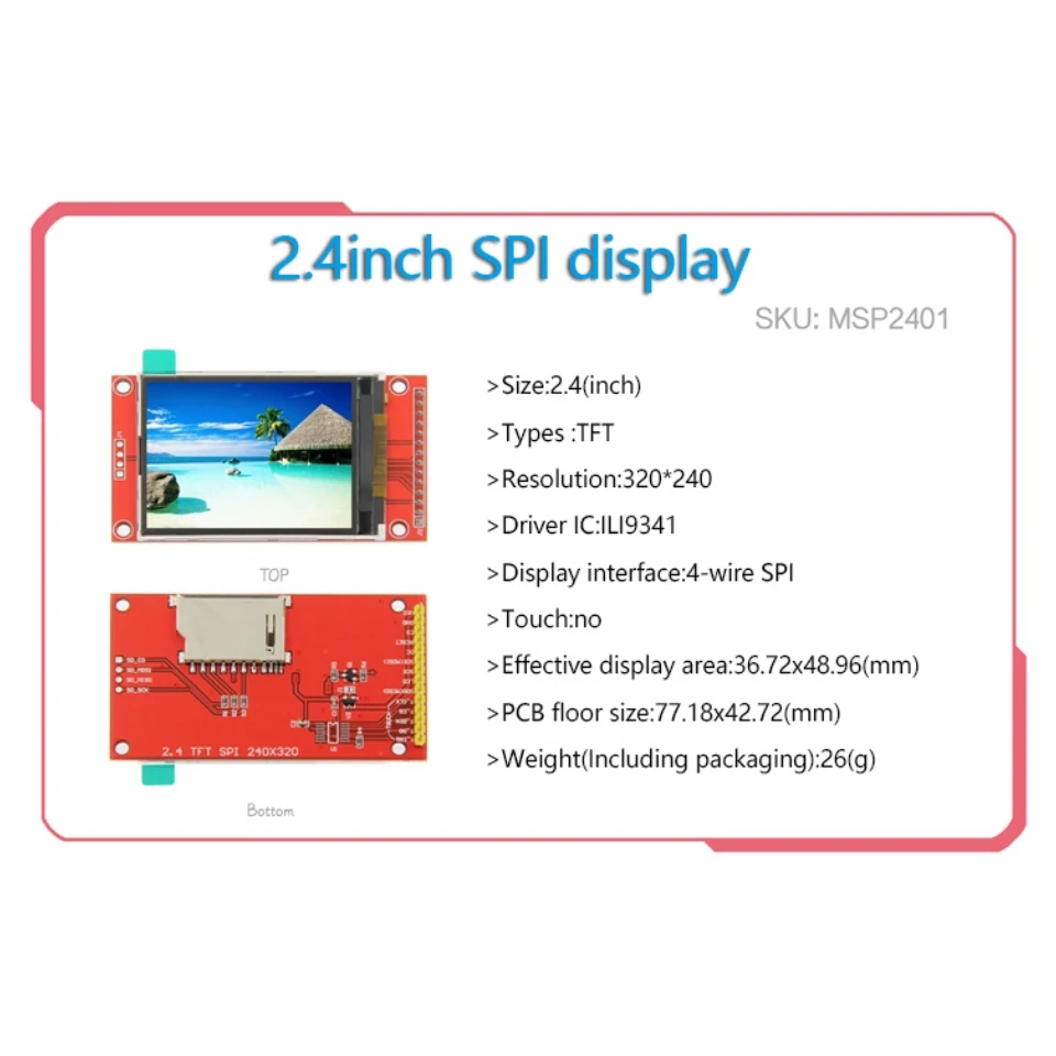 1 peça porta serial spi seriesctouch 2.2/2.4/2.8/3.2/3.5/4.0 Polegada módulo de tela lcd tft para placa de desenvolvimento stm32 arduino