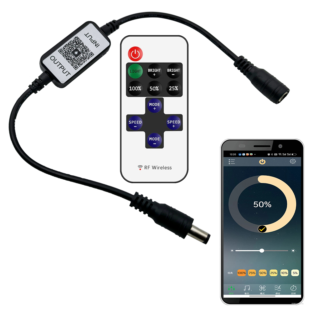 5v 12V usb dc 5521 Magic Home Mini Bluetooth Led regulador de intensidad monocromático tira de un solo Color Control de aplicación móvil