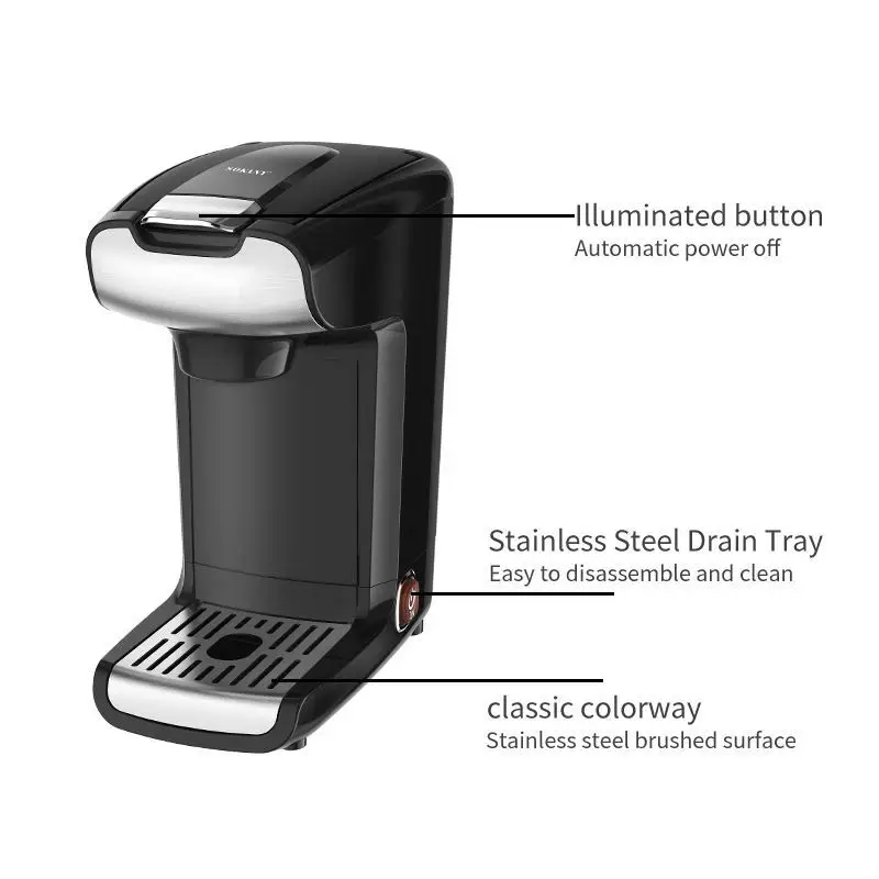 Houselin Coffee Maker, 600Ml Large Capacity, Strong Button Feature, Easyto disassemble and clean, Black,750W