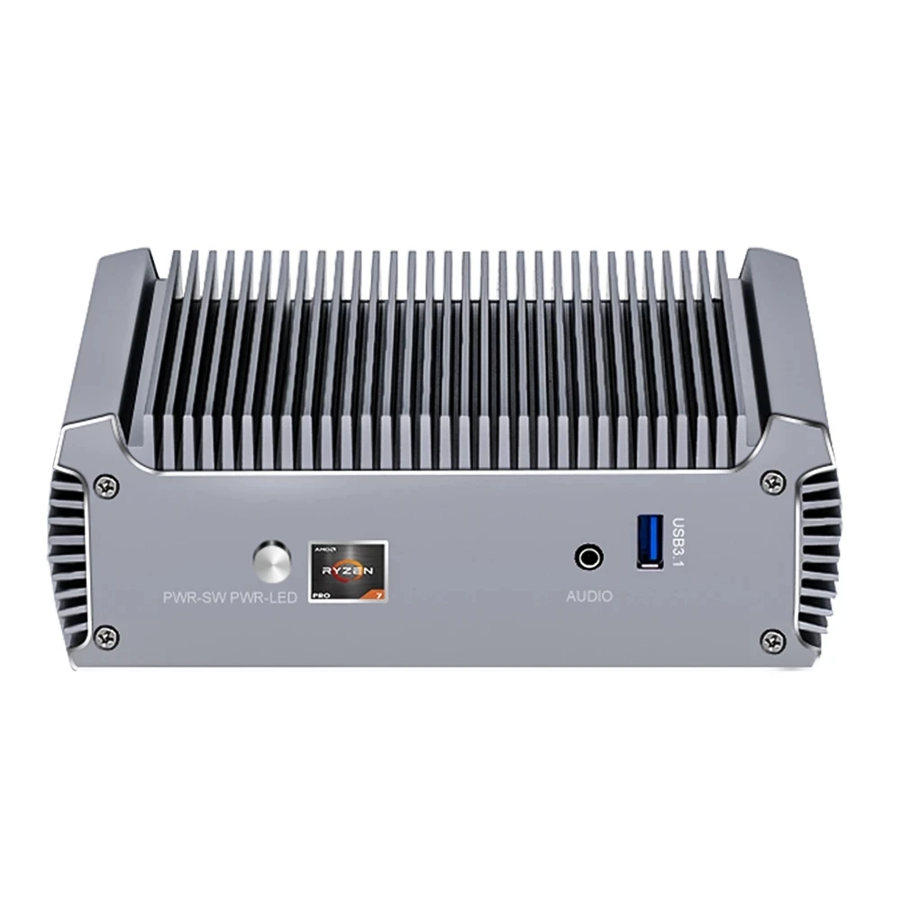 Topton Fanless AMD Mini PC Ryzen 7 7730U 5800U PC Gaming Computer Windows 11 Dual LAN Firewall Router 2*HDMI2.0 NVMe DDR4 WiFi6
