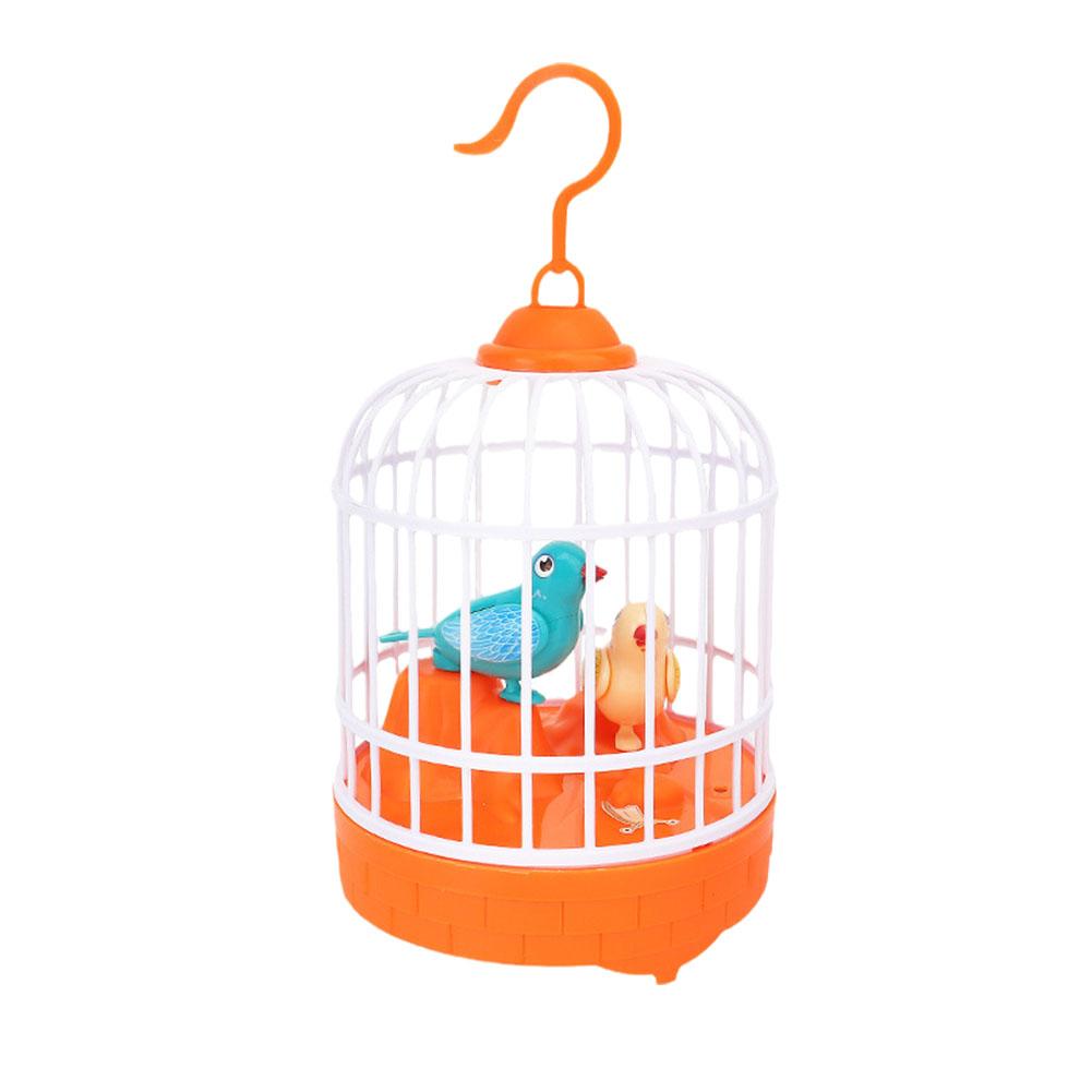 Voice-activated Induction Birds Birdcage Toy Mini Children Electronic Simulation Bird Cage Toy With Sound Realistic Voice Parrot