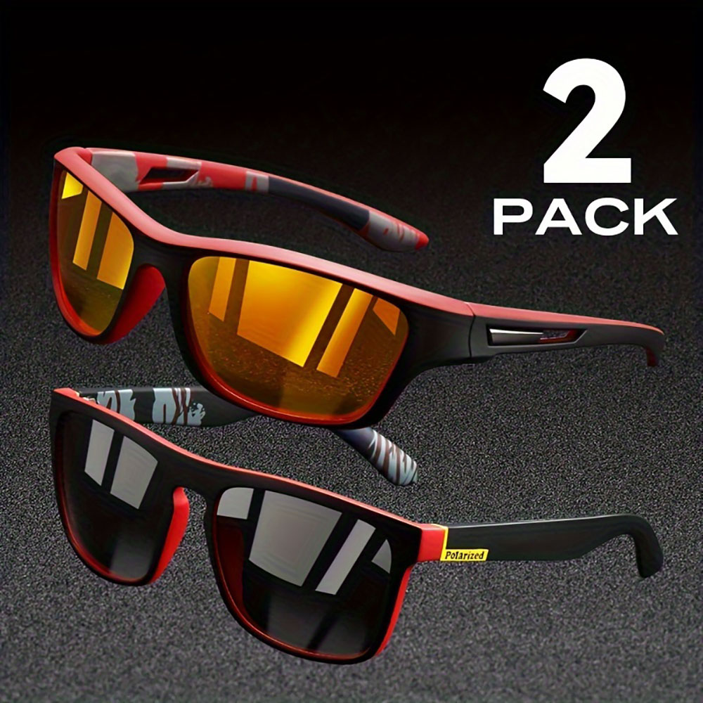 2 uds gafas de sol polarizadas con protección UV gafas de sol antideslumbrantes para fiesta de verano vacaciones viajes conducción pesca