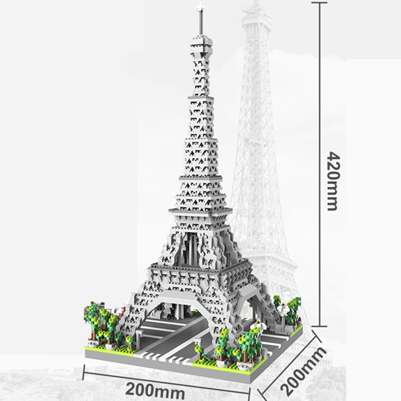 Moc Parijs Toren Straat View Bouwsteen Mini Diamant Kleine Deeltjesassemblage Bouwsteen Decoratie Speelgoed