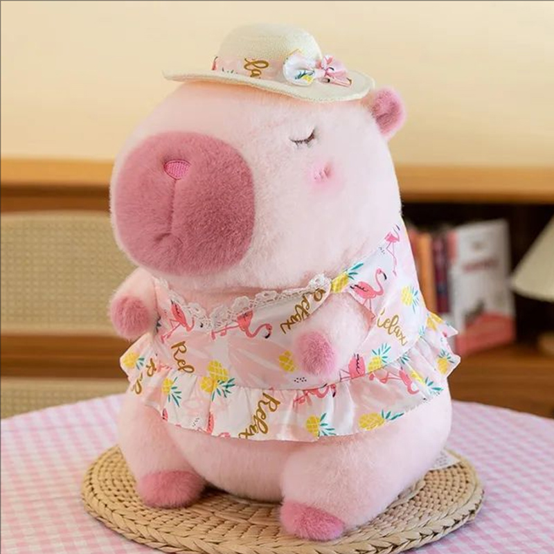 Gelbe Ente Schwimmring Capybara Plüschtier Niedliche Simulation Beachwear Capibara Kawaii Stofftier Geburtstag Reisegeschenke