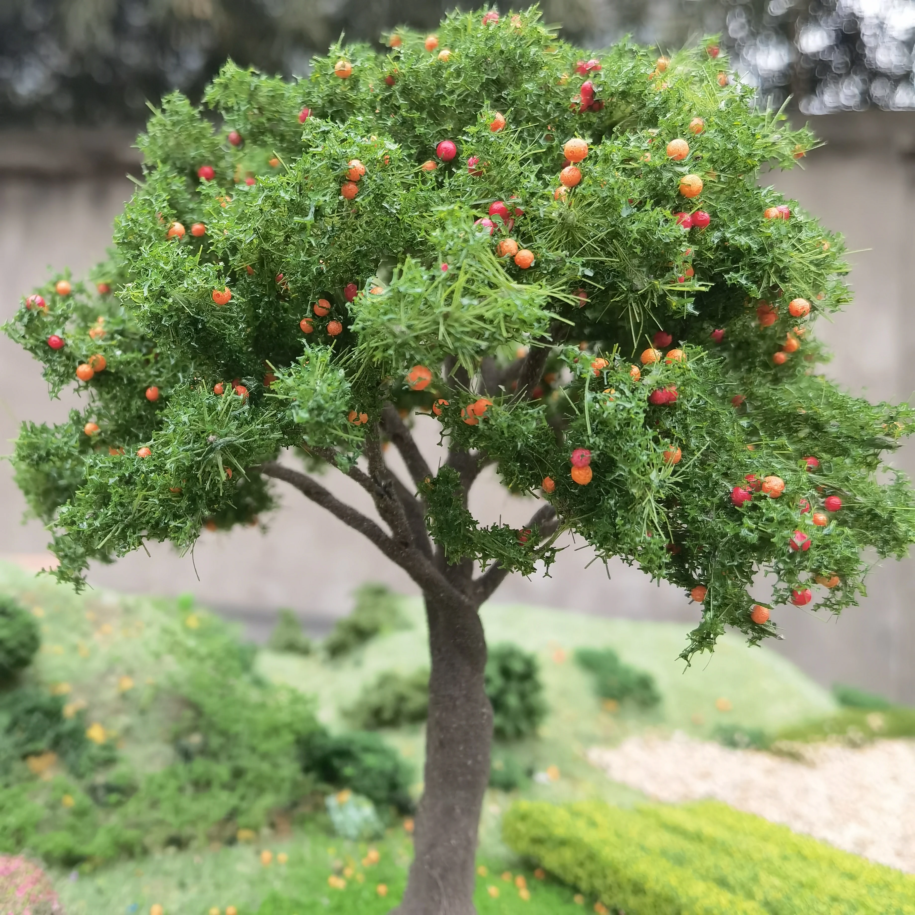 15cm simulated fruit tree model wire tree miniature landscape model dollhouse scale train railway layout