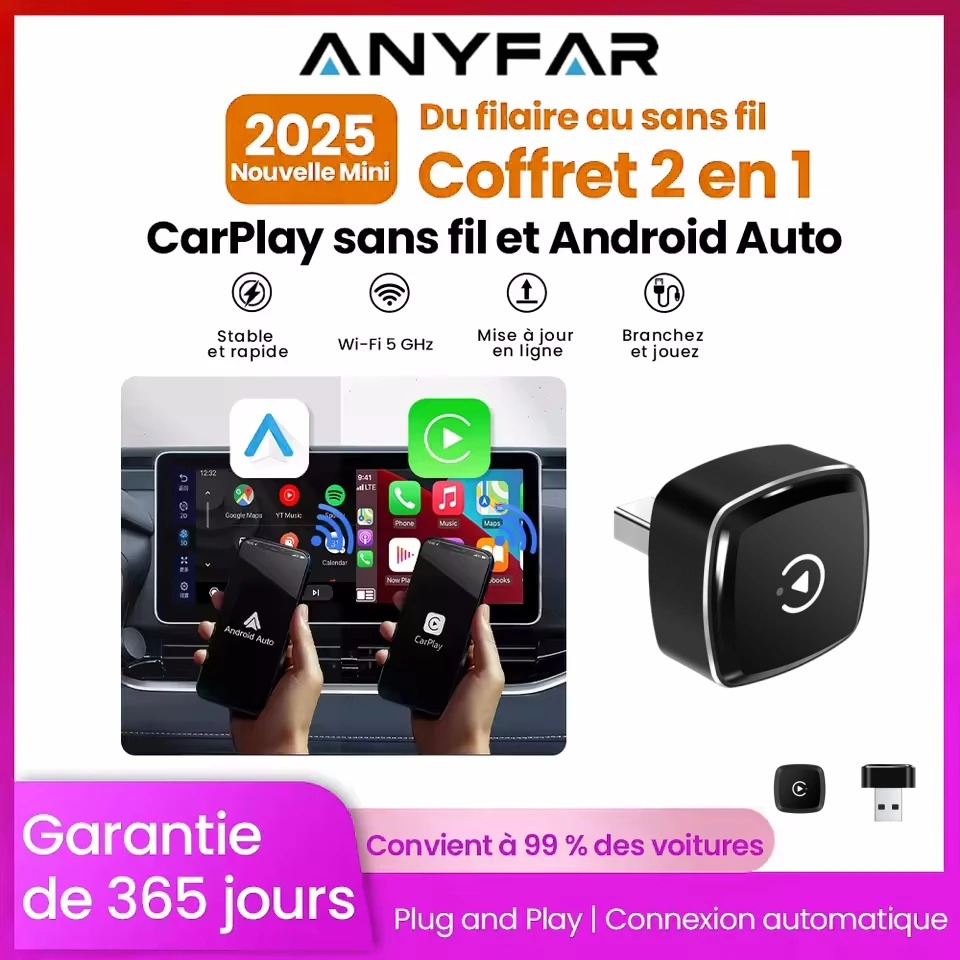Novo sem fio carplay android adaptador automático usb dongle inteligente mini caixa plug and play universal para vw toyota nissan honda ford benz