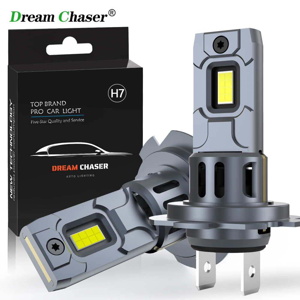 Dream Chaser H7 LED ไฟหน้าหลอดไฟมินิไร้สาย 60W 20000LM 6500K สําหรับไฟหน้ารถอัตโนมัติไดโอด H7 Turbo LED 12V รถยนต์