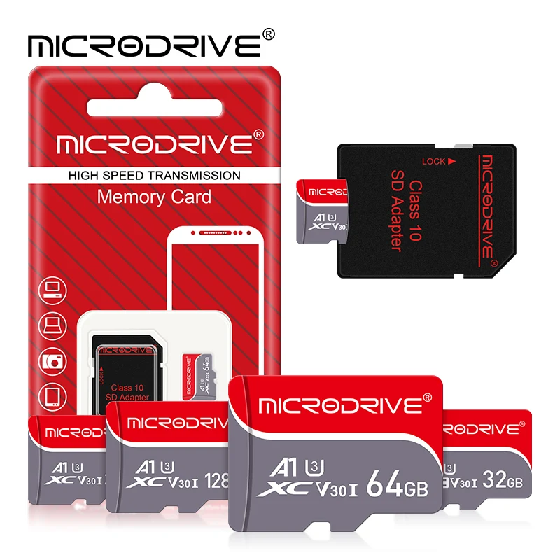 Memoria Flash De alta velocidad Mirco TF Tarjeta SD 256GB 128GB 64GB 32GB 16GB Clase 10 U3 Cartao De Memoria para Smartphone/PC