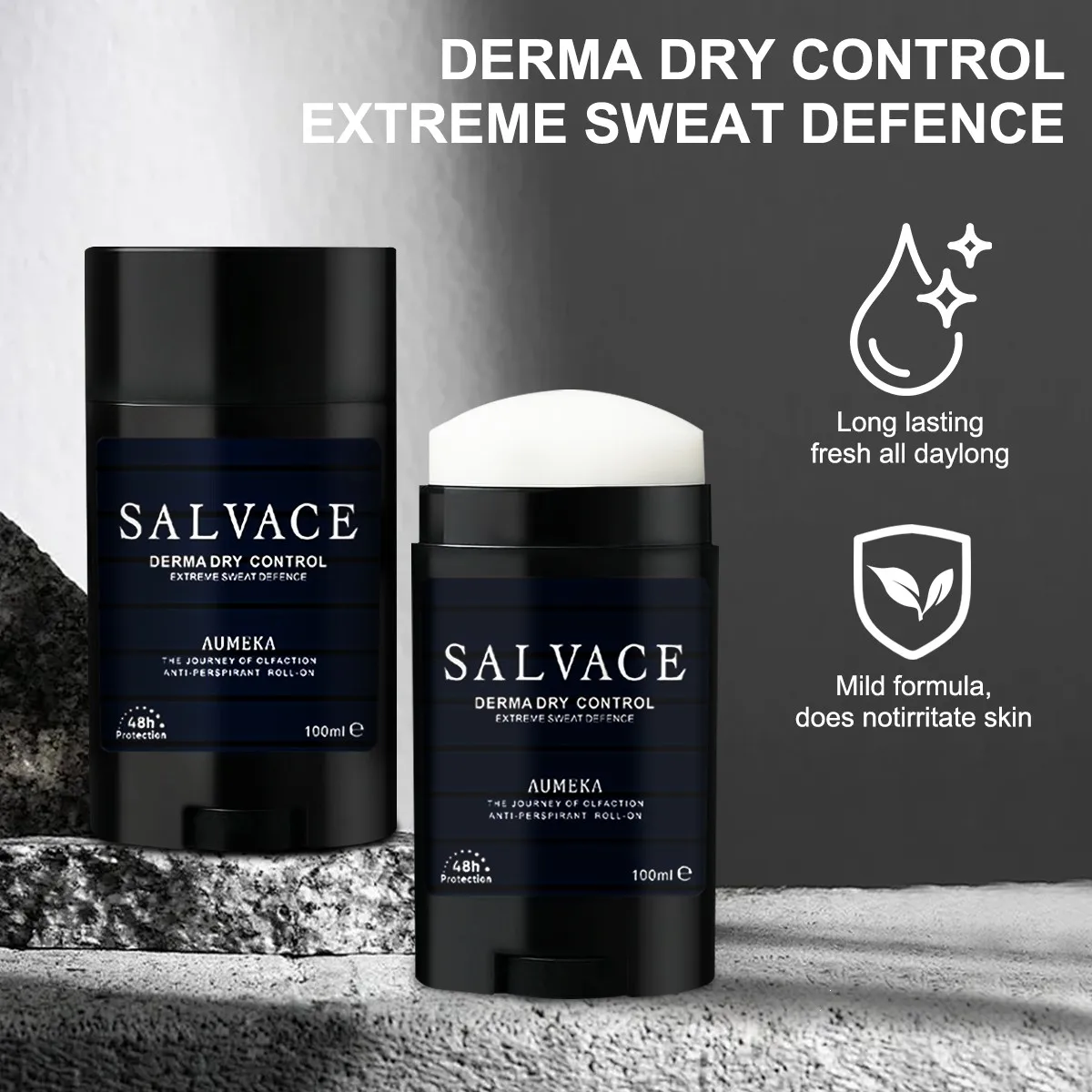 Men's Deodorizing and Sweating Stick Aluminum Underarm Sweating Care Lasting Exercise Refreshing Fragrance 100ml