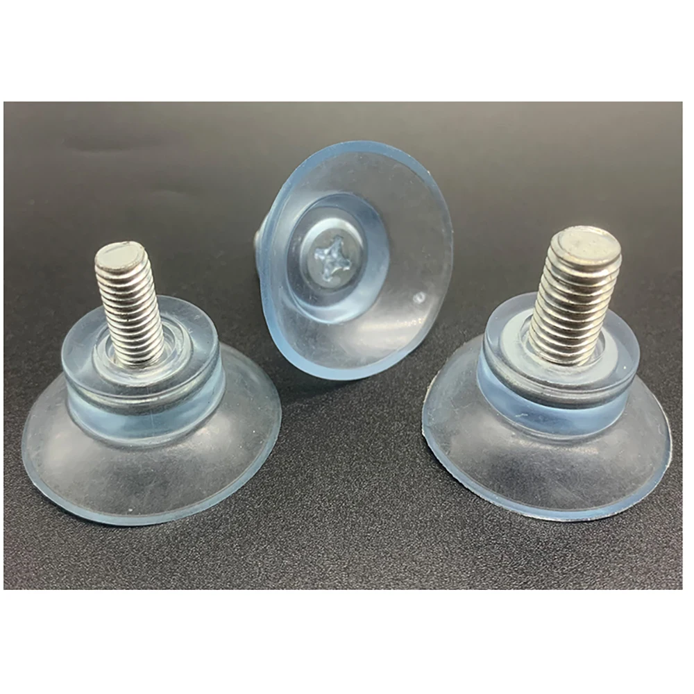 PVC Round Clear Sucker Glass/Screw Suction Cup Soft Anti Slip Pads Non Adhesive Bumpers Pad  Pad For Table Glass Top