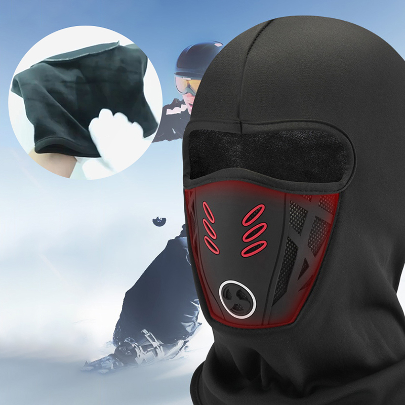 Mascarilla facial de lana cálida para motocicleta, antipolvo, impermeable, a prueba de viento, cubierta para todo el rostro, sombrero, casco para el cuello, pasamontañas, invierno