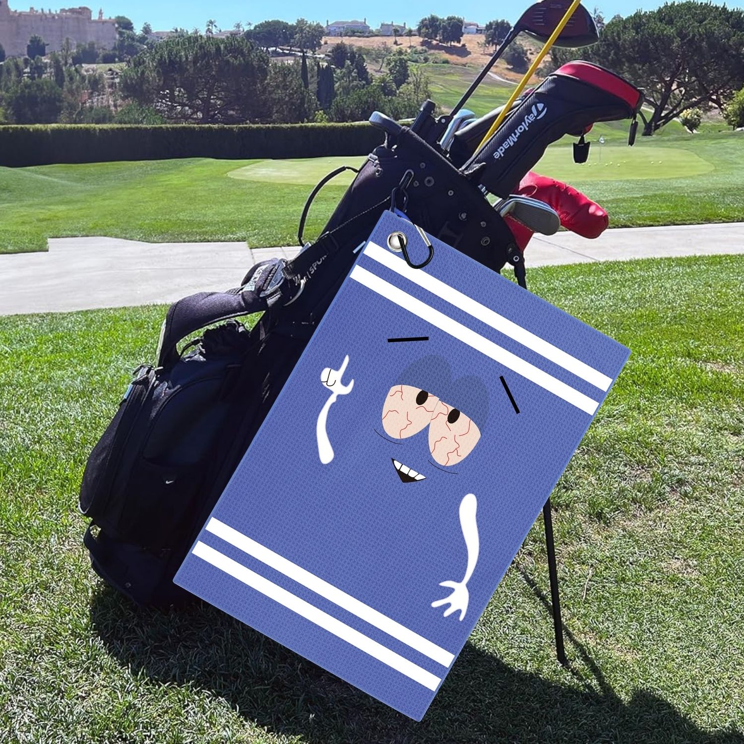 Toalha de golfe de microfibra, Toalhas impressas para sacos de golfe para homens e mulheres, Grandes acessórios de golfe