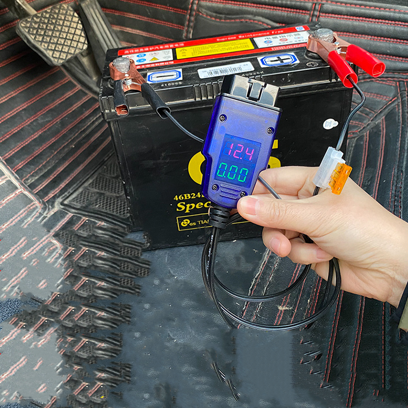 Car ECU Connector Battery ECU Memory Saver Tool Emergency Electrical Plug OBD2 Memory Saver Show Voltage Current