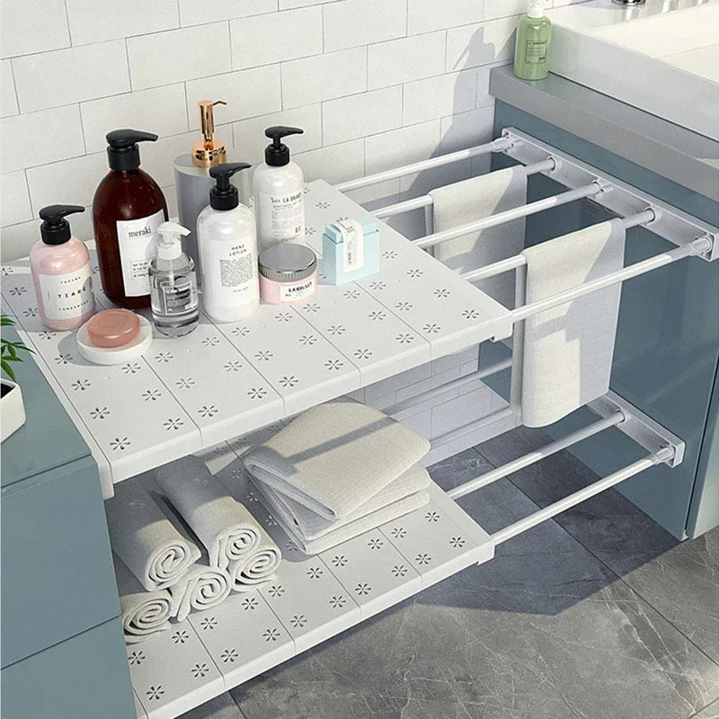 Adjustable Closet Organizer Storage Shelf Wall Mounted Kitchen Rack Space Saving Wardrobe Decorative Shelves Cabinet Holder