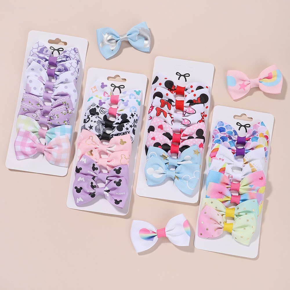 8 ชิ้น/เซ็ตแฟชั่นพิมพ์ Grosgrain ริบบิ้นผม Bows คลิปขนาดเล็กสําหรับทารกเด็กหญิง Headwear DIY เด็กอุปกรณ์เสริมที่ดีที่สุดของขวัญ