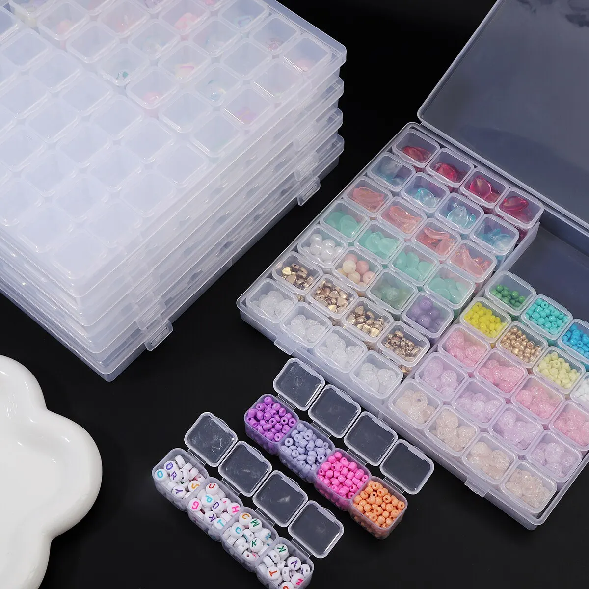 1pc56 Einstellbare Kunststoff Nagel Zubehör Lagerung Box Werkzeug Box Abnehmbare Box Unabhängige Gitter Kleine Zubehör Lagerung Box