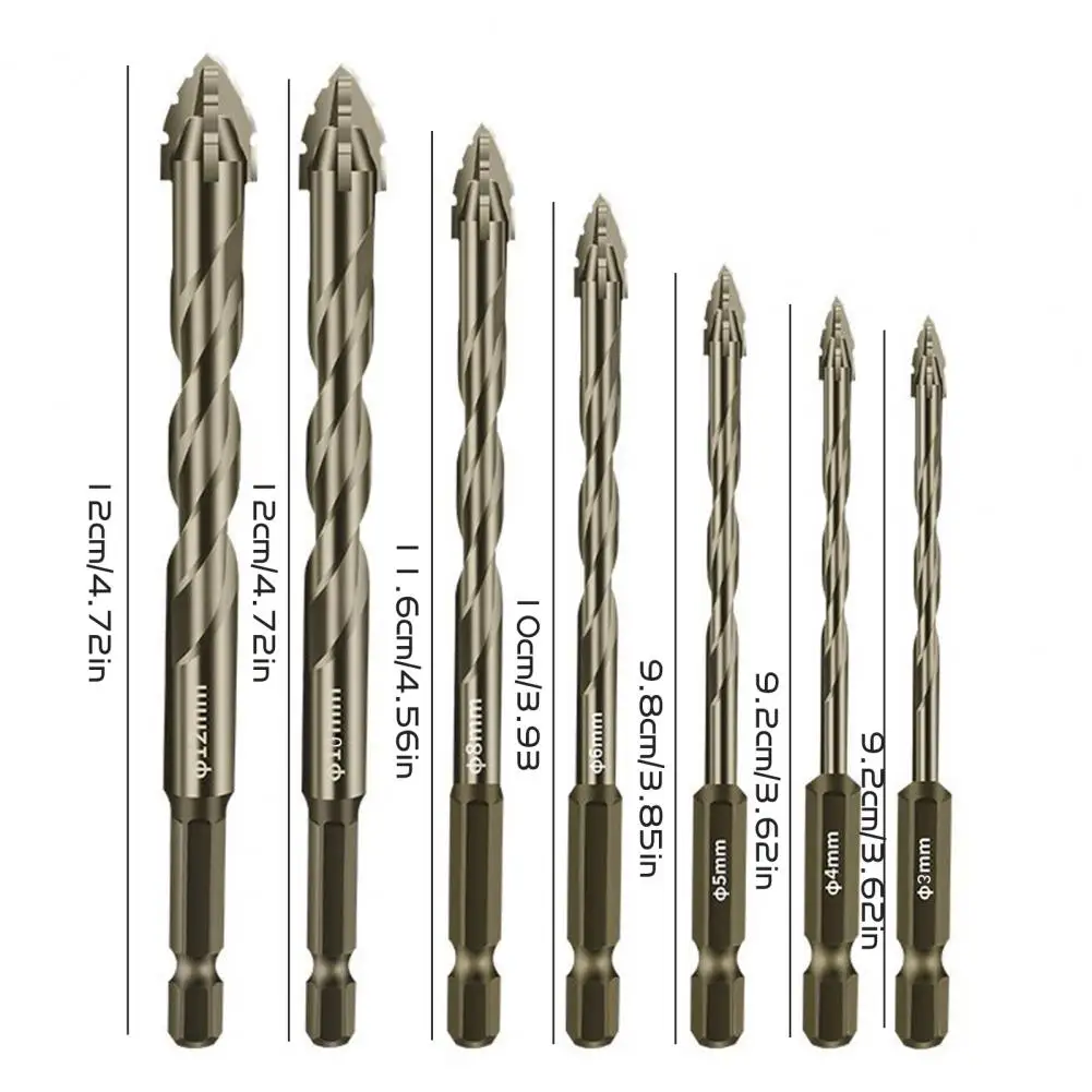 Four-Edged Serrated Eccentric Drill Bit Set High Hardness Hexagonal Simple Installation Multifunction Skewed Head Drill Bit Set
