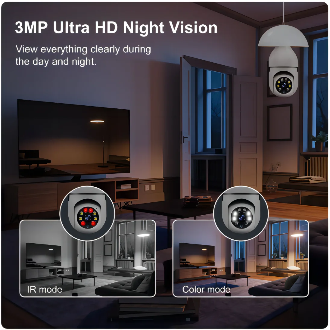 3MP Wifi IP Kamera Überwachung Video 4X Digital Zoom CCTV Sicherheit Wireless Outdoor Monitor Audio Nachtsicht Menschlichen Erkennung