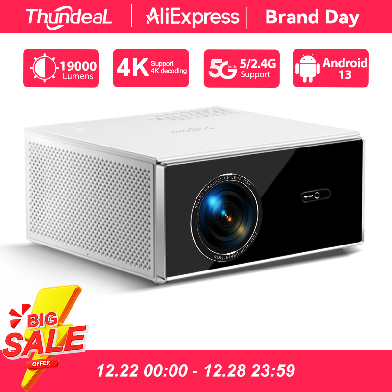 Проектор ThundeaL Native 1080P TDA7W Android WiFi 2 + 32G 4K Проектор TDA7 3D Умный домашний кинотеатр Видео Портативный луч в наличии в FR
