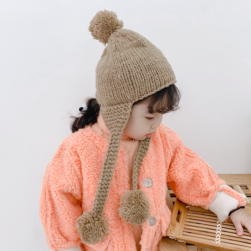 Nuevo gorro de invierno para bebé, gorro tejido de algodón con pompón para bebé, gorro infantil para niñas y niños, gorro para niños, accesorios para bebé en 6 colores