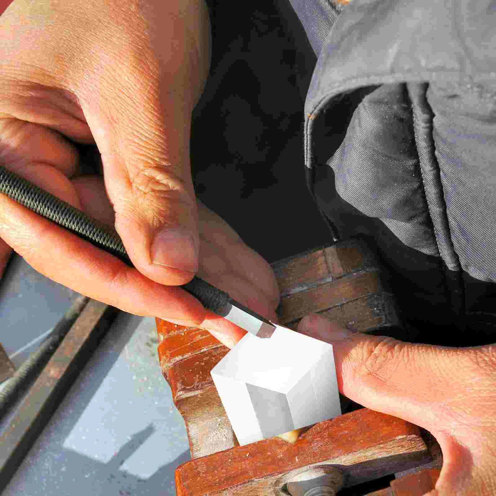 5 ชิ้นตัวอักษรโปร่งใส Blank Square Seal ตัวอักษรแสตมป์อะคริลิคขัดเงา DIY