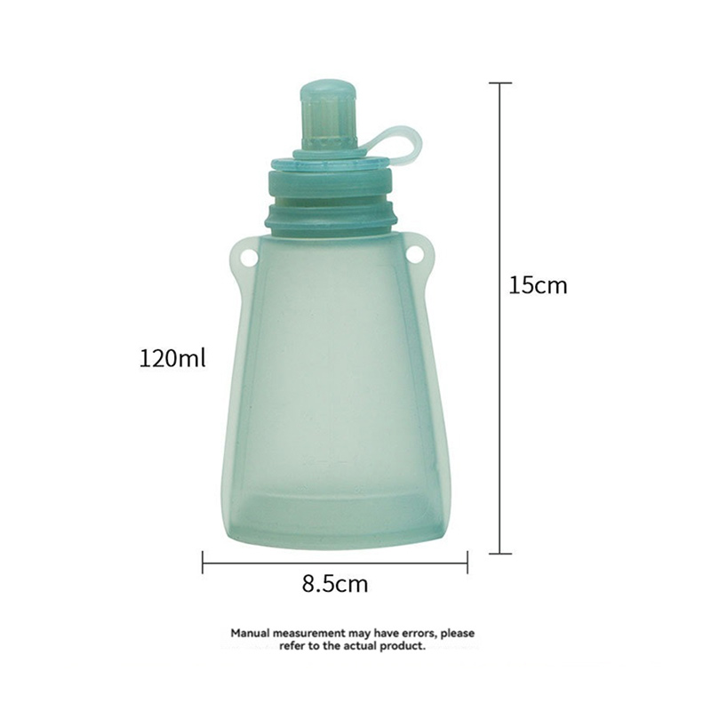 Saco de armazenamento de leite portátil do bebê, saco de comida complementar de silicone recém-nascido, saco de água das crianças, saco de beber dobrável ao ar livre do bebê