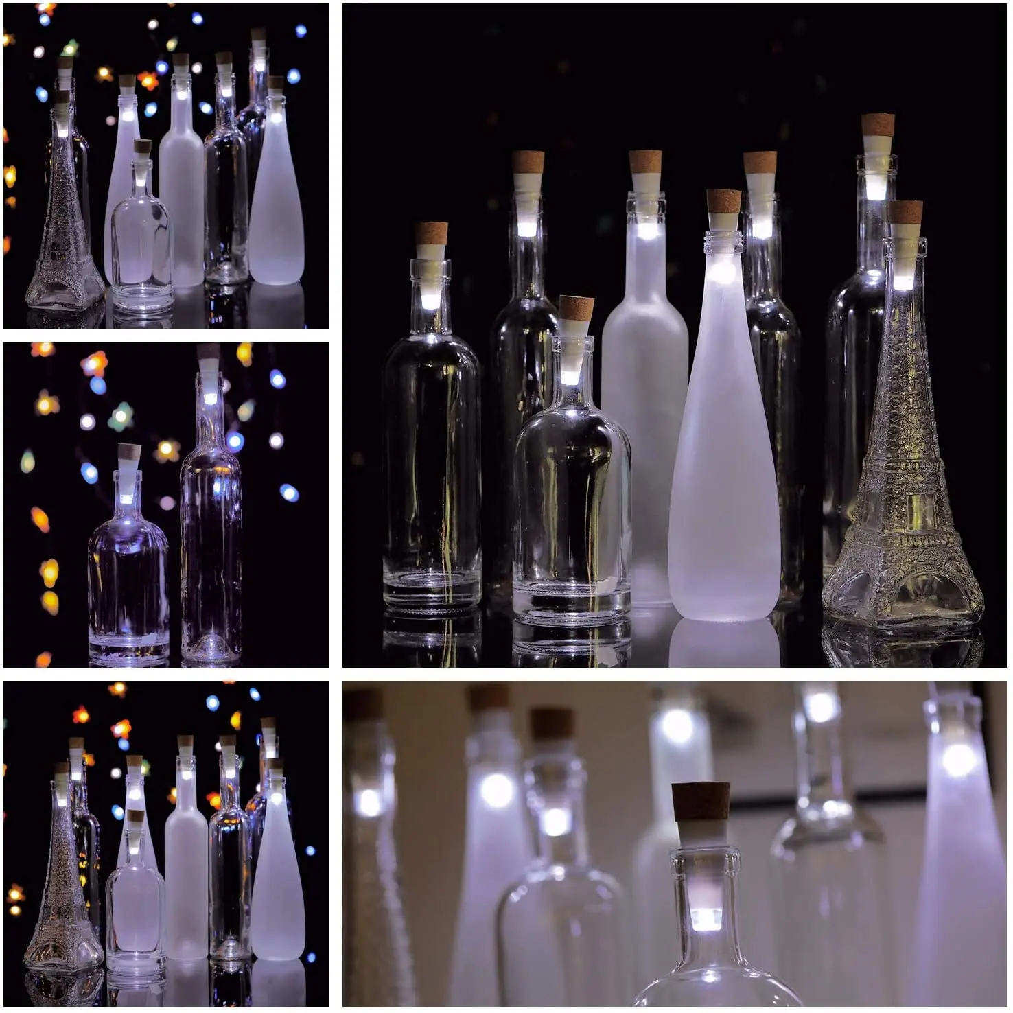 Mini Bottle Lights Cork Shaped Craft Light USB Powered Cork Lights Wine Bottles Party Decor Christmas Wedding Rechargeable Lamp