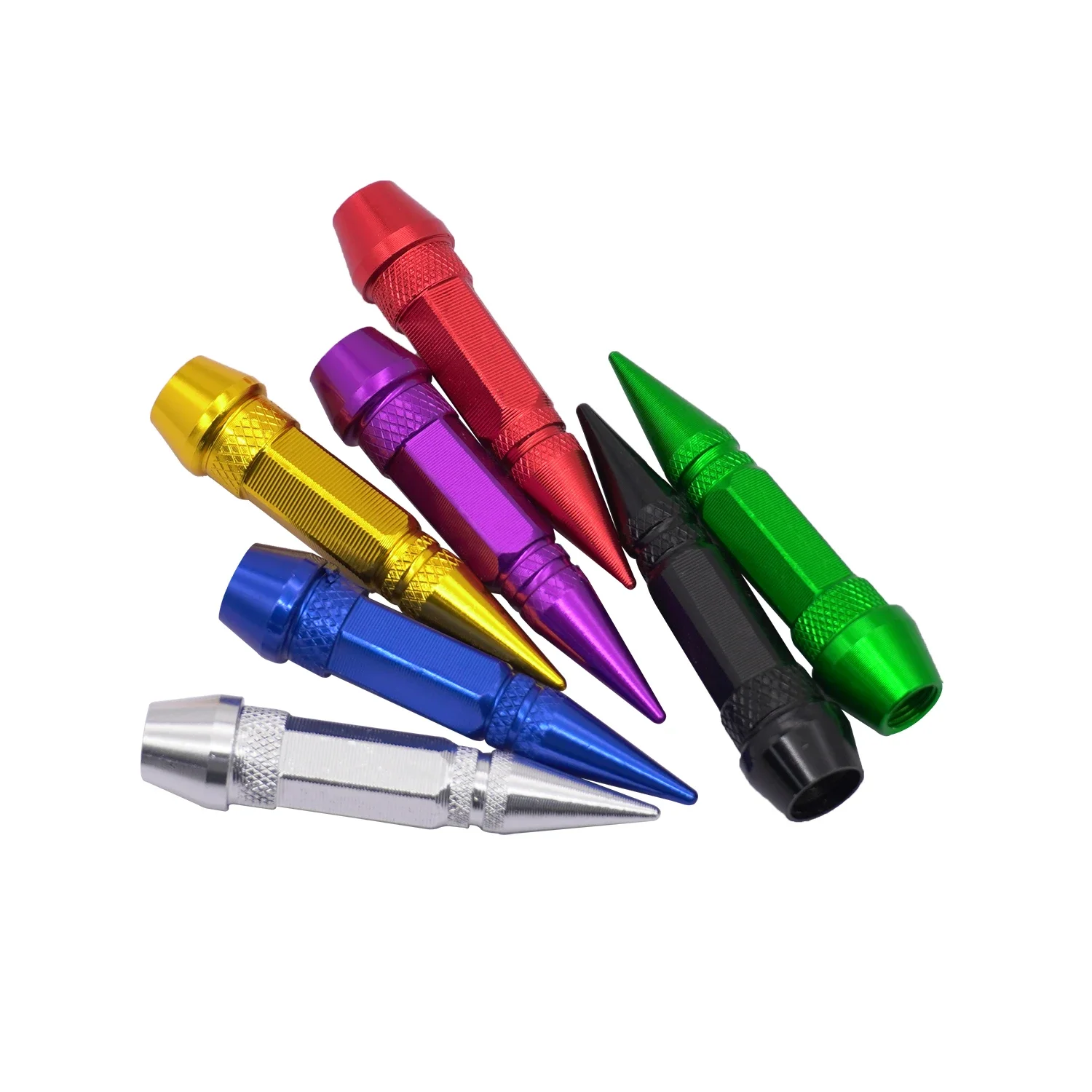 Car Universal NEW 4pcs Bullet Head Screws Valve Caps Personalized Modifications Pointed Valve Tips Bicycle and Motorcycle Tires