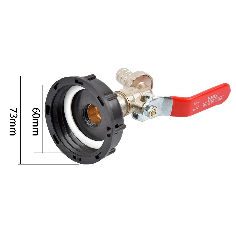 S60 Coarse Thread IBC Tank Tap Elbow PE Pipe Connecter x 16mm 1/2'' 3/4'' Water Coupling Garden Hose  Faucet Connecter