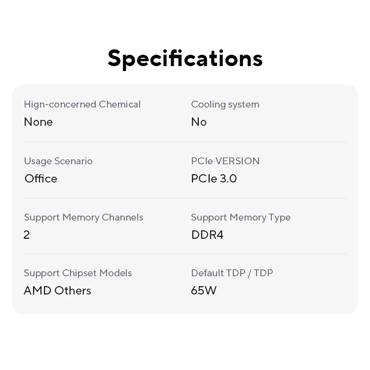 AMD Ryzen 7 5700G 3.8GHz Base Clock 8-Core 16-Thread Desktop Processor CPU, AM4 Socket, AMD Radeon Graphics, No Heatsink Fan