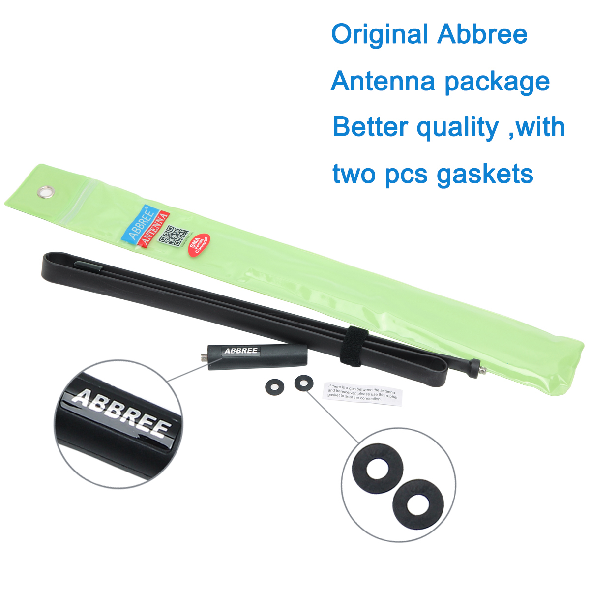 ABBREE CS 戦術アンテナ SMA-メスデュアルバンド VHF UHF 144/430Mhz 折りたたみ式トランシーバー Baofeng UV-13PRO UV-5R Quansheng