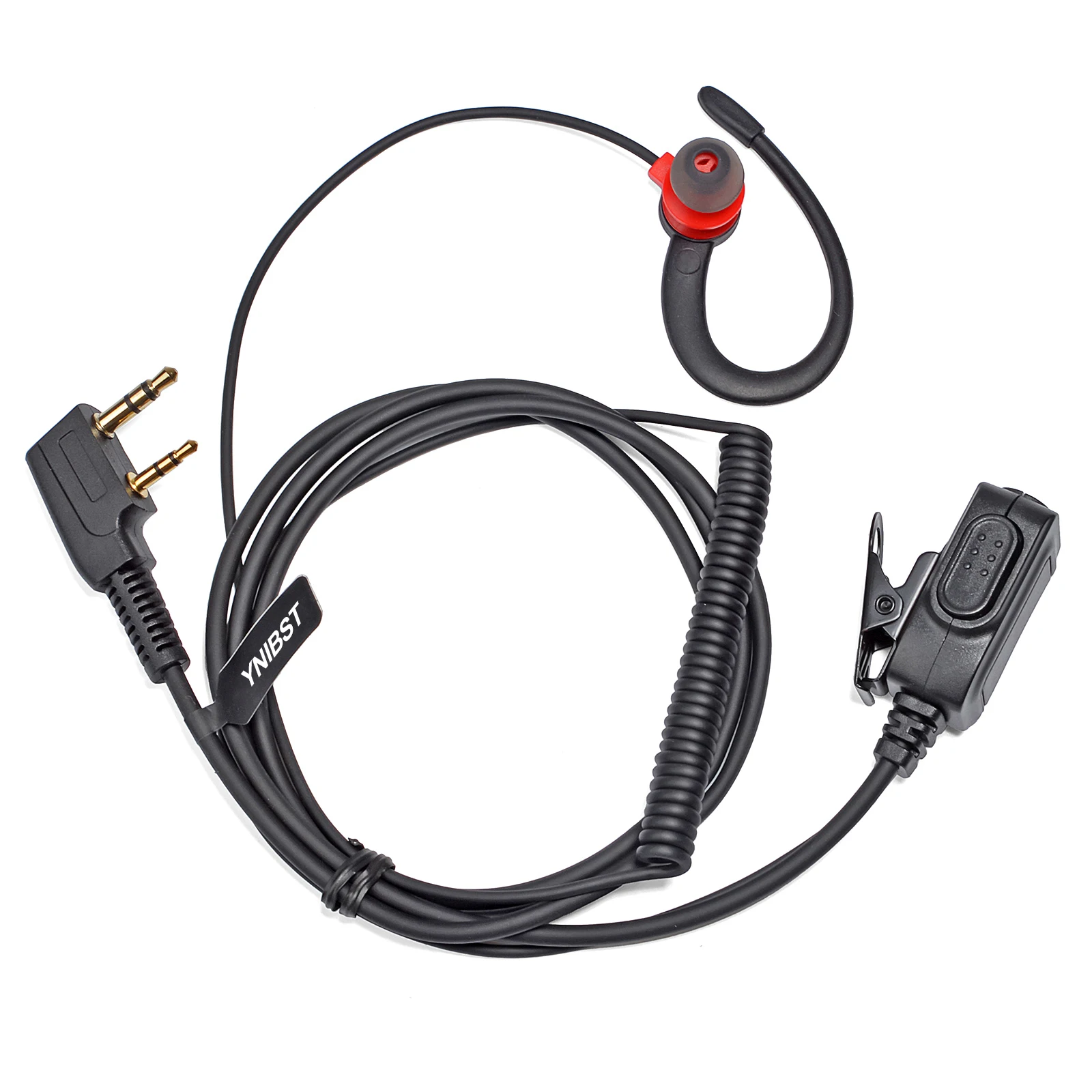 Soft Ear Hook Walkie Talkie Headset com microfone, rádio, 2 pinos K cabeça, PTT, BaoFeng, UV-5R, BF-888s, Motorola, Retevis, 2 pinos