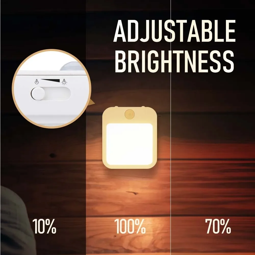 Sensore di movimento a luce notturna con luce a LED Lampade con spina europea Luce notturna per bambini Lampada da notte wireless per comodino Camera da letto Nigh