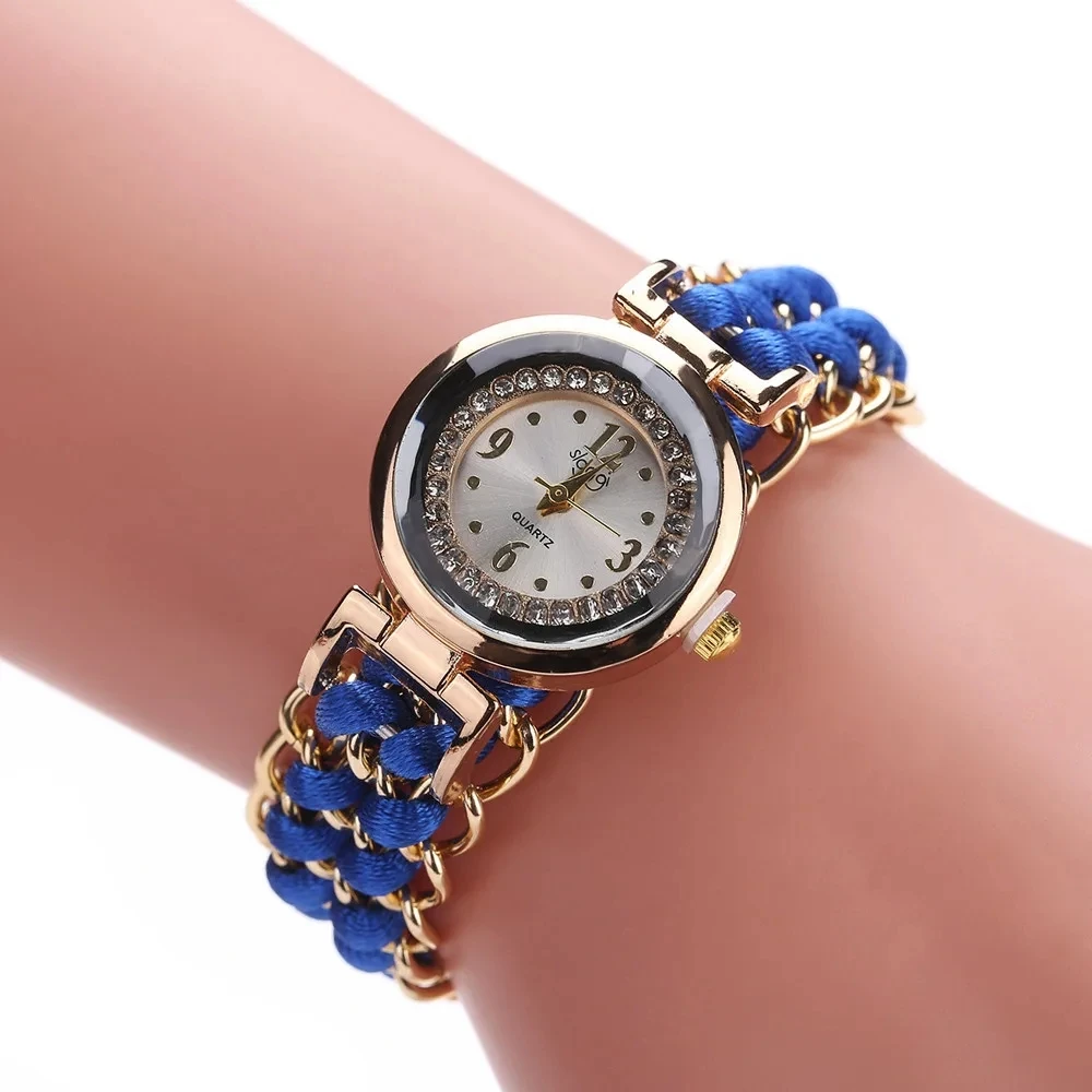 Reloj de pulsera tejido creativo de moda de estilo bohemio