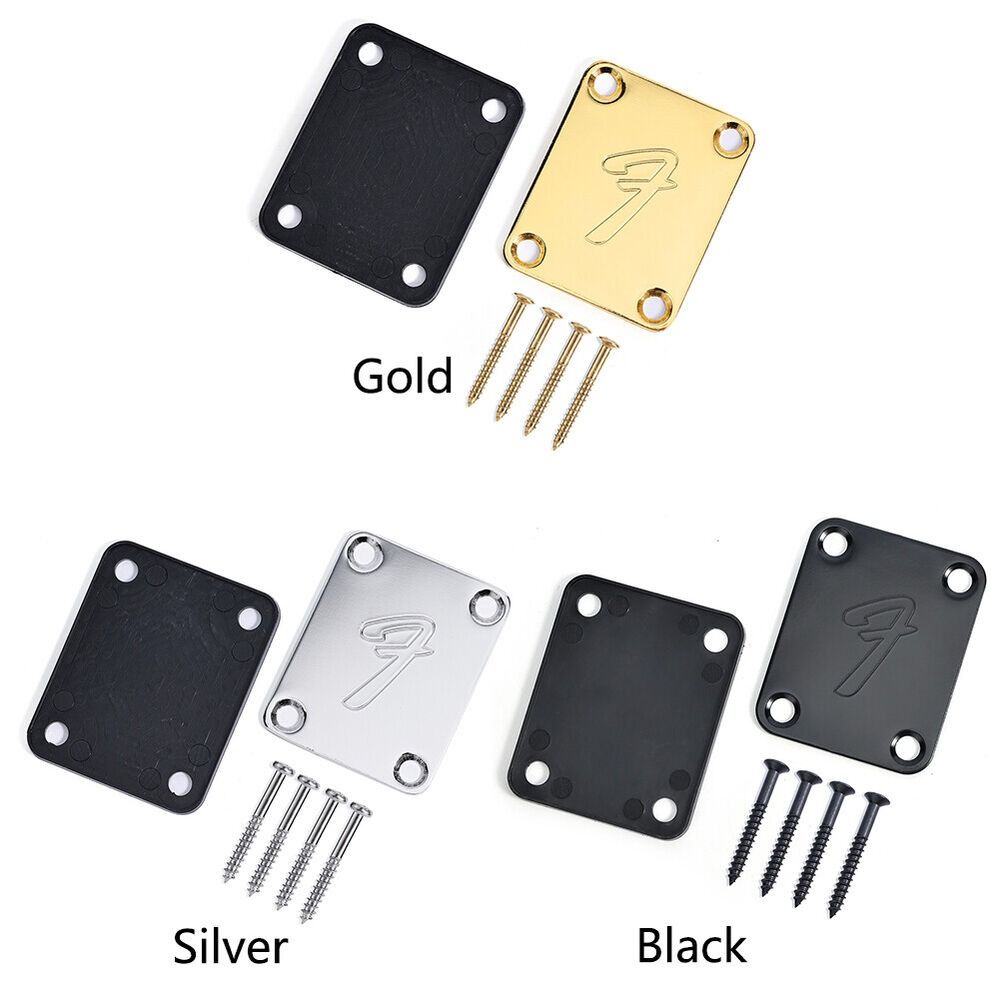 Placa de cuello F para guitarra eléctrica con Tornillo de montaje, Fender Stratocaster Telecaster, accesorios de guitarra de estilo Vintage
