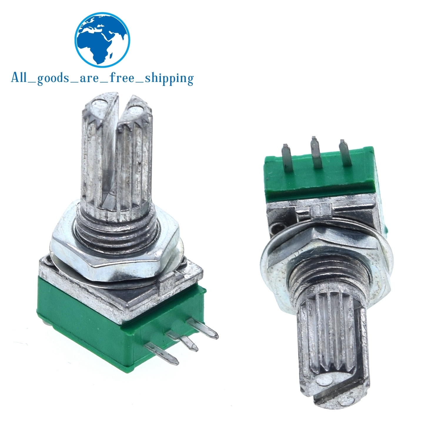 5pcs TZT B5K B10K B20K B50K B100K B500K  Audio Amplifier Sealed Potentiometer 15mm Shaft 3pins RK097N