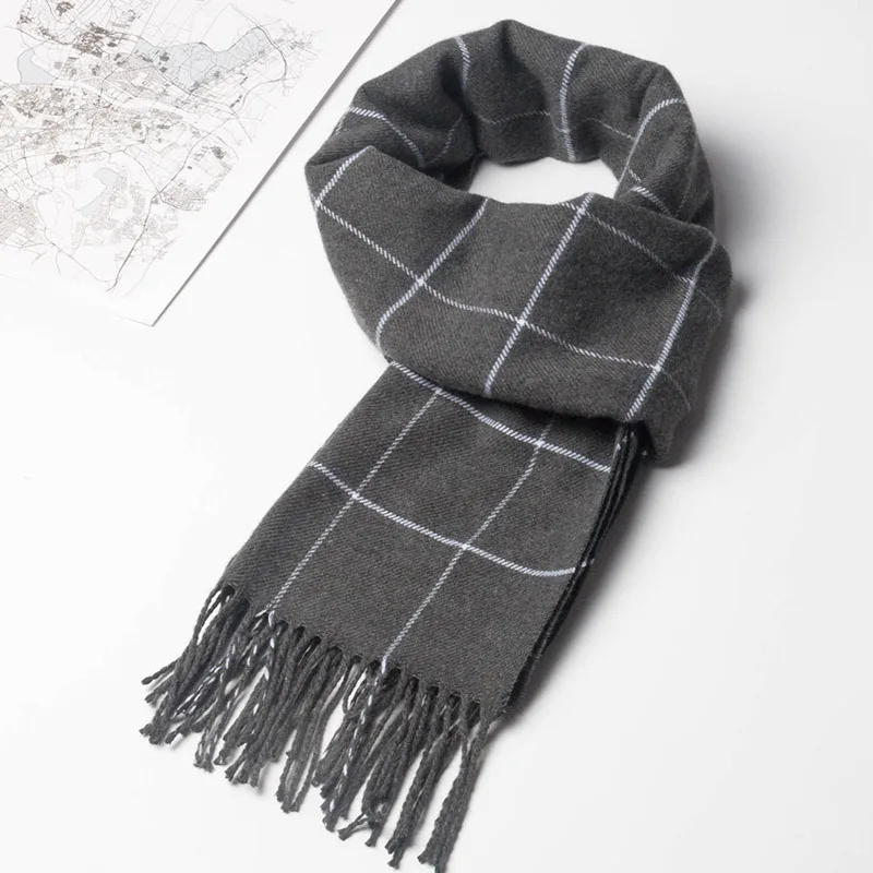 2023 novo inverno cachecol masculino manter quente cachecóis de caxemira casual marca designer pashmina lenço borla negócios xale envoltório