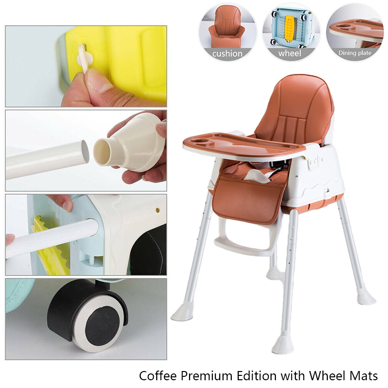 3 In 1 Portable Baby High Chair Height Adjustable Highchair Toddler Feeding Seat