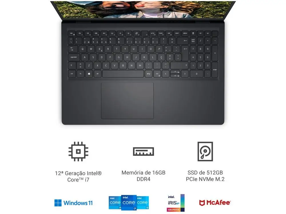 Notebook Dell Inspiron 15 I15-I120K-A46P Intel Core i7 16GB RAM SSD 512 GB 15,6" Full HD Windows 11 210-BNTF