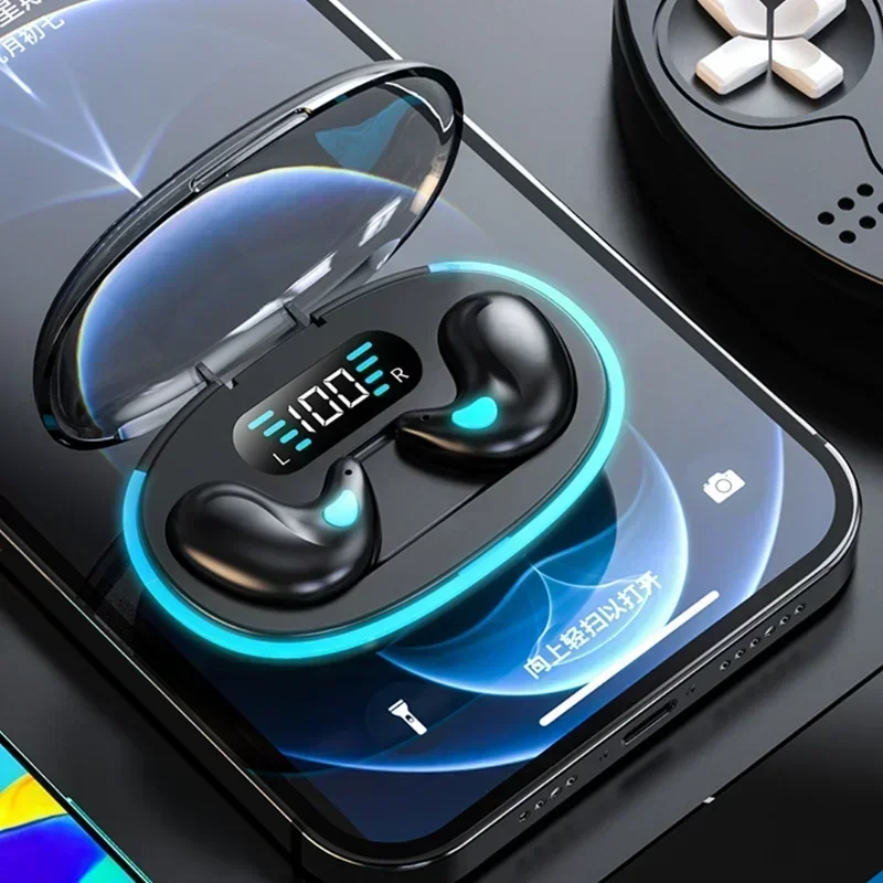 X55 dormir fones de ouvido sem fio mini para trabalho tws bluetooth fone estéreo escondido com microfone hd chamada à prova dwaterproof água