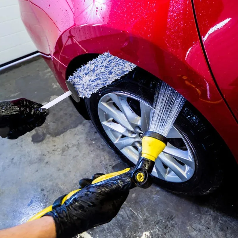 Cepillos para ruedas de coche, cepillos para ruedas de fibra ultrafina, Herramientas de limpieza, neumáticos de coche, llantas, guardabarros, cepillos de limpieza de motor