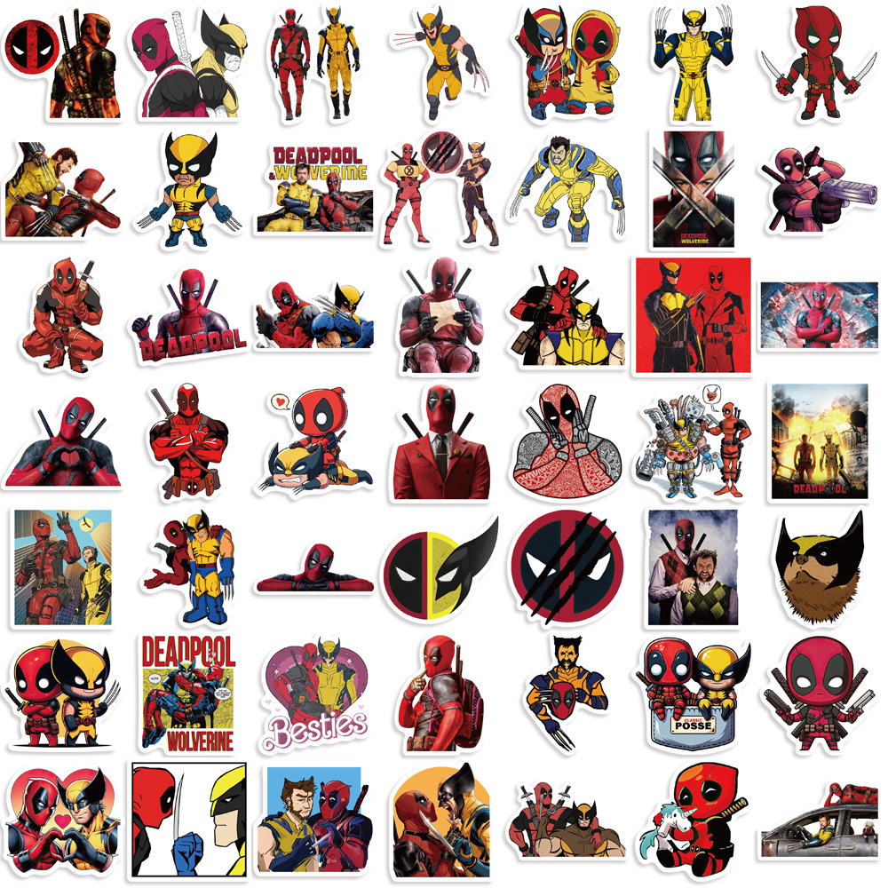 10/30/50pcs Disney Marvel Deadpool Wolverine Stickers Cool Deadpool 3 Decals Skateboard Motorcycle Laptop Waterproof Sticker Toy