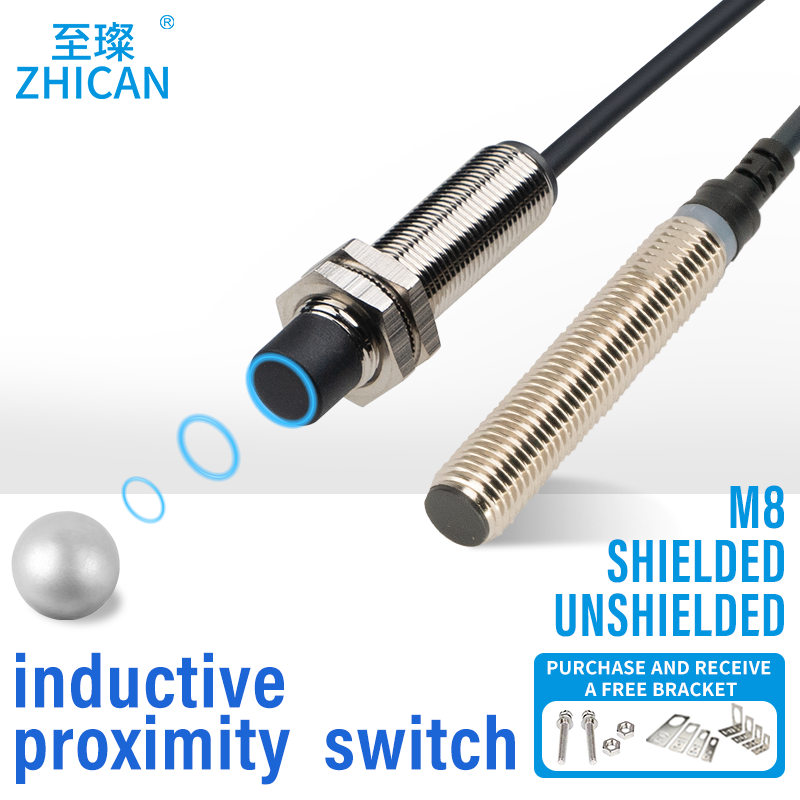Interruptor de proximidad impermeable IP68, sensor de alta temperatura, sensor de metal de diámetro M8, NPN, normalmente abierto, PNP, tres cables, 24V